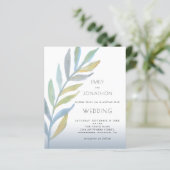 バジェットブロージシーガラスブルー結婚式招待状 (スタンド正面)