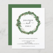 バジェットブロージズパインズクリスマス結婚式招待状 (正面/裏面)