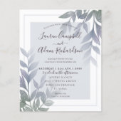 バジェットブロージパープル薄紫結婚式招待状 (正面)