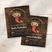 バジェットブーツとバブリーのブライダルシャワーの招待状