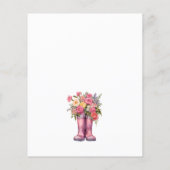 バジェットブーツアンドバブルピンクブライダルシャワー招待状 (裏面)