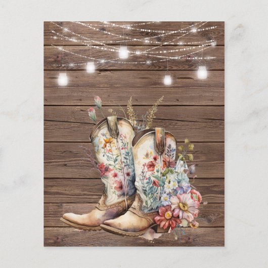 バジェットブーツカウボーイ女性のカーボーイフローラライト結婚ズ (裏面)
