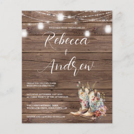 バジェットブーツカウボーイ女性のカーボーイフローラライト結婚ズ