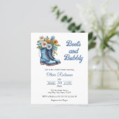 バジェットブーツ&バブリーブルーブライダルシャワー招待状 (スタンド正面)