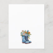 バジェットブーツ&バブリーブルーブライダルシャワー招待状 (裏面)