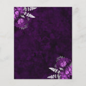 バジェットプラムパープルシルバーフローラ結婚式の招待 (裏面)