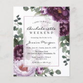 バジェットプラム牡丹バチェロレッテ招待状 (正面)