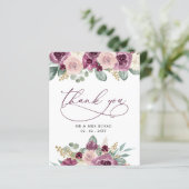バジェットプラム花の結婚式ありがとうカード (スタンド正面)