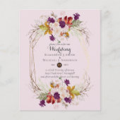 バジェットプラム&サンゴフローラ結婚式招待状 (正面)