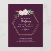 バジェットプラム&サンゴフローラ結婚式招待状 (正面)