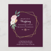 バジェットプラム&サンゴフローラ結婚式招待状 (正面)
