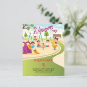 バジェットプレイグラウンド子供の誕生日パーティの招待状 (スタンド正面)