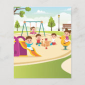 バジェットプレイグラウンド子供の誕生日パーティの招待状 (裏面)