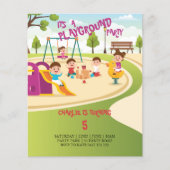 バジェットプレイグラウンド子供の誕生日パーティの招待状 (正面)