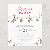 バジェットプレイドクリスマスホリデーパーティー招待状 (正面)