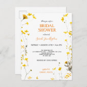 バジェットプレスワイルドフラワーボホブライダルシャワー インビテーションポストカード (正面/裏面)