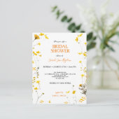 バジェットプレスワイルドフラワーボホブライダルシャワー インビテーションポストカード (スタンド正面)
