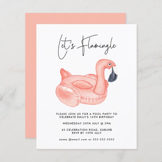 バジェットプールパーティーレッズフラミングル誕生日 (正面/裏面)