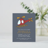 バジェットヘリコプター少年の誕生日パーティーの招待状 (スタンド正面)