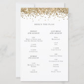 バジェットヘンウィークエンド金ゴールドグリッター旅程招待状 (裏面)