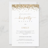 バジェットヘンウィークエンド金ゴールドグリッター旅程招待状 (正面)