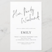 バジェットヘンパーティースクリプト旅程ウィークエンド招待状 (正面)