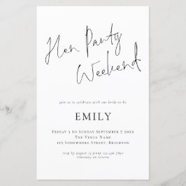 バジェットヘンパーティースクリプト旅程ウィークエンド招待状