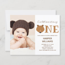 バジェットベアフォトベビーファースト誕生日招待状