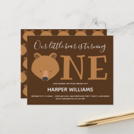 バジェットベアワンベビーファースト誕生日招待状