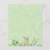 バジェットベアーウォーター色の葉ベビーシャワー招待状 (裏面)