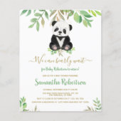 バジェットベアーウォーター色の葉ベビーシャワー招待状 (正面)