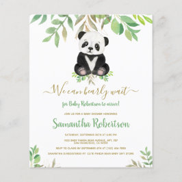 バジェットベアーウォーター色の葉ベビーシャワー招待状