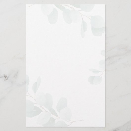 バジェットベアーユーカリ緑のベビーシャワーカード 便箋 (裏面)