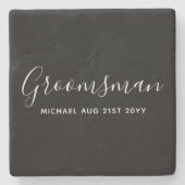 バジェットベストマングローマンギフトクラシックズブラック ストーンコースター (正面)