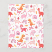 バジェットベビーガールピンクディノ恐竜子供の誕生日 (裏面)