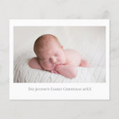 バジェットベビーガールフォトピンクエンジェルクリスマスカード (裏面)