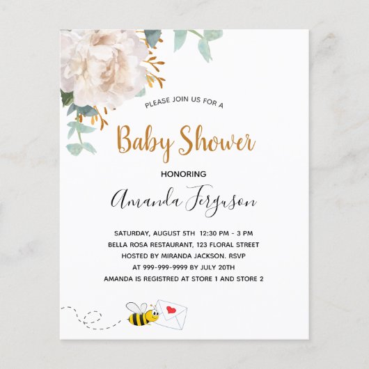 バジェットベビーシャワーのまわりにフローラ緑 (正面)