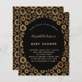 バジェットベビーシャワーひまわり黒金ゴールド (正面/裏面)