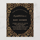 バジェットベビーシャワーひまわり黒金ゴールド (正面)