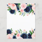 バジェットベビーシャワーネイビーブルー赤面ピンクフローラ チラシ (裏面)