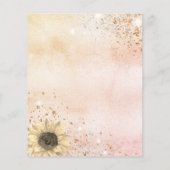 バジェットベビーシャワーバラ金ゴールドひまわり招待状 (裏面)