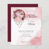 バジェットベビーシャワーピンク素朴フルムーン (正面/裏面)