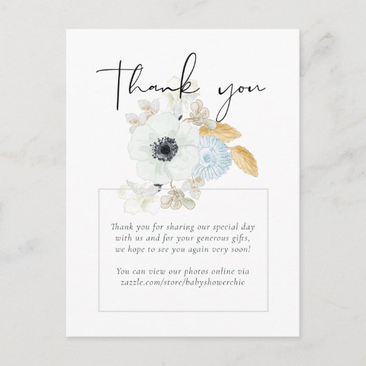 バジェットベビーシャワーブルーアネモン ポストカード (正面)