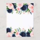 バジェットベビーシャワーブルーピンクフローラ招待状 (裏面)