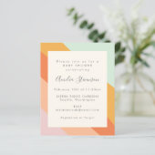バジェットベビーシャワー招待状レトロサマーストライプズ (スタンド正面)