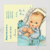 バジェットベビーシャワー招待状 インビテーションポストカード (正面/裏面)