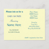 バジェットベビーシャワー招待状 インビテーションポストカード (裏面)