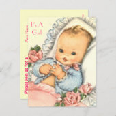 バジェットベビーシャワー招待状 インビテーションポストカード (正面/裏面)