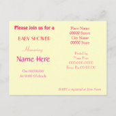 バジェットベビーシャワー招待状 インビテーションポストカード (裏面)