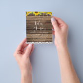 バジェットベビーシャワー素朴ひまわり招待状 チラシ (手)